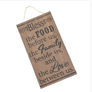 "Bless the Food, Family, and Love" 10"x18" Home Decor Sign